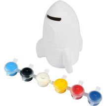 Sparbüchse aus Keramik selbst gestalten, diy, mit 6 Farben und Pinsel