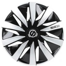 Sparco - 4 Enjoliveurs Lazio 14 Noir et Argent