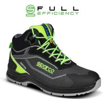 Indy Ranger esd S3S sr lg scarpa bassa da lavoro antinfortunistica N.44 nero/verde fluo in speciale materiale anti abrasione rigenerato Nero + Verde
