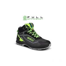 Indy Ranger esd S3S sr lg scarpa alta da lavoro antinfortunistica N.39 nero/verde fluo in speciale materiale anti abrasione rigenerato Nero + Verde