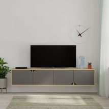 Decortie - Spark Modern tv Stand Multimedia Centre tv Unit With Storage Cabinet 180cm - Oak / Anthracite Grey - Anthracite Grey
