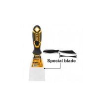 Spatola con manico – 80 mm – Acciaio inossidabile, Finitura lucida, Impugnatura plastica a due colori – INGCO