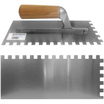 183 spatola dentata quadra 28x12 impugnatura in legno cerato - Raimondi
