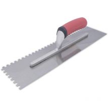 Marshalltown - Spatola dentata tacca: SQ-6x6x6x6 mm con impugnatura morbida, in acciaio, per piastrellisti, dimensioni: 279x114 mm