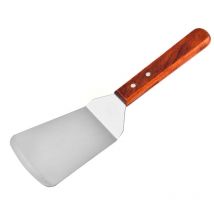 Spatule à steak multifonctionnelle en acier inoxydable avec manche en bois, ustensile à pizza pour la maison et le magasin (grande taille)