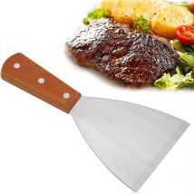 Ersandy - Spatule pour Plancha, Spatule Crepe Palette à Gril en Inox Spatule à Barbecue Racloir/spatule à Griller pour Griller la Viande Teppanyaki
