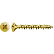 Universalschraube, 4,5 x 35 mm, 500 Stück, Vollgewinde, Senkkopf, Kreuzschlitz Z2, 4CUT, yellox - 1081020450355 - Spax
