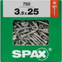 Universalschrauben 3.5 x 25 mm tx 20 - 750 Stk. Holzschrauben - Spax