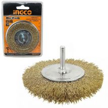 Spazzola circolare con filo ondulato e gambo Ingco 75 mm