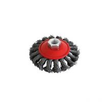 Spazzola acciao circolare conica fili ritorti m14 d 100mm per smerigliatrice