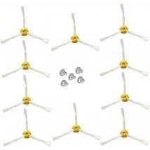 Lucky-88 - Spazzola laterale per irobot Roomba serie 500 600 700 (rosso, 10 spazzole laterali a 3 bracci)