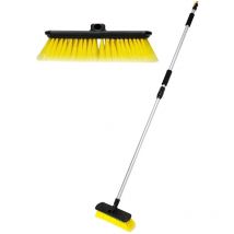 Spazzola in Alluminio con Manico Telescopico Antiscivolo Lavaggio Pulizia Auto suv Furgoni Barca Camion Camper con Passaggio Acqua Interruttore