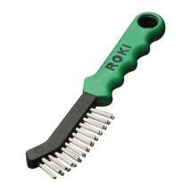 Spazzola metallica roki L.225mm 0,35mm va 2 ranghi lessmann