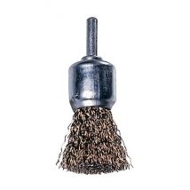 Spazzola a Pennello per Trapano Filo acciaio 0,3 mm 17X25 mm Gambo 6mm Maurer