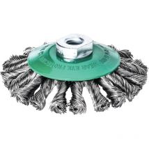 Spazzola smussata D.115mm M14 spessore filo 0,5mm va filo acciaio 12mm 15000min-¹ lessmann