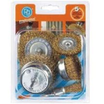 Set 5 spazzole per trapano fili acciaio poggi a tazza PG 49702 gambo 6 mm