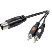 Speaka Professional - SP-7870640 Attacco din / rca Audio Cavo [1x Spina a 5 poli (din) - 2x Spina rca] 1.50 m Nero
