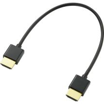 Speaka Professional - Câble de raccordement hdmi Fiche mâle hdmi-a, Fiche mâle hdmi-a 0.20 m noir SP-9076308 4K uhd, cana