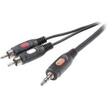 SP-7869792 rca / Jack Audio Cavo [2x Spina rca - 1x Spina jack da 3.5 mm] 10.00 m Nero - Speaka Professional