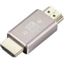 Speaka Professional - SP-11301996 hdmi Adaptateur [1x hdmi mâle - 1x hdmi mâle] gris uhd 8K @ 60 Hz, uhd 4K @ 120 Hz Connecteur coudé 180° C531002