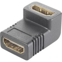 Speaka Professional - SP-9564944 hdmi Adaptateur [1x hdmi femelle - 1x hdmi femelle] noir contacts dorés, coudé à 90 ° ve
