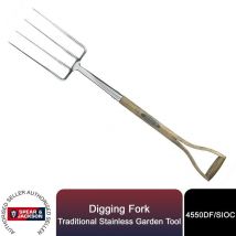 Outils Et Nature - Spear & Jackson Digging Fork, Traditional Stainless Garden Tool