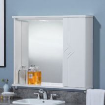 Bluelife - Specchiera da bagno nettuno 70 bianco lucido ad 1 anta con luce led