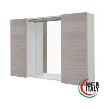 Feridras - Specchiera da bagno rovere chiaro 91x61 cm con 2 ante Mondo 2.0