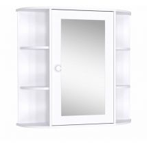 Benzoni - Specchiera da Bagno 1 Anta coon Mensole 66x17x63 cm in Legno Bianca