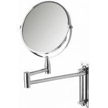 Specchio Cosmetico Fronte Retro Zoom 2x da Parete Telescopico in Metallo Cromato