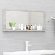 Furniture Limited - Specchio da Bagno Grigio Cemento 90x10,5x37cm