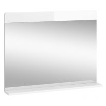 Specchio bagno Izan, Bianco lucido, 80.1 x 62 cm con ripiano Vicco