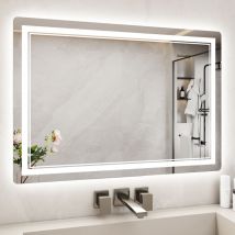 Bigzzia - Specchio da Bagno led Specchio per il Trucco con Illuminazione a 3 colore con controllo a sfioramento - Specchio da Bagno Antiappannamento