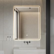 Ahd Amazing Home Design - Specchio da bagno retroilluminato 60x80cm con antiappannamento Vindur l