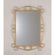 Spazio Casa - Specchio da parete 4C con cornice in ferro battuto Colori Ferro: Oro ducato - Oro ducato
