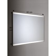Etrusca - Specchio da Parete Retroilluminato a led Rettangolare 60x80 cm spessore 4 mm Cornice Cromo Lucido
