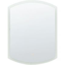 Specchio da parete led ovale argento per camera da letto e bagno ø 78 cm Beziers