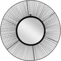 WOMO-DESIGN Specchio Rotondo da Parete Derry Ø 84 cm in Vetro e Legno con Cornice in Metallo Sospeso Decorativo da Appendere Muro Design Moderno per