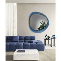 Capodarte - Specchio sagomato kimi con cornice cannettata Blu