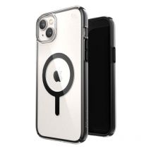 Presidio Perfect-Clear avec Impact Geometry + MagSafe - Coque iPhone 15 Plus / 14 Plus avec revêtement microban (Transparent / Noir) - Speck