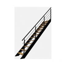 Kordo - spectra - Escalier bois droit à led intégrées, noir