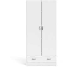 Spell Kleiderschrank 2 Türen und 1 Schublade weiß.