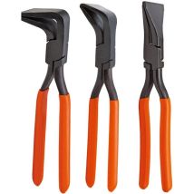 Xiiw - Spengler Lot de 3 pinces à plier, pince à tôle, droite à 0°, coudée à 45° et 90, longueur 280 mm, largeur de mâchoire 60 mm, acier au carbone