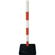 Sperrpfosten pe/pvc rot/weiß ø 40 mm zum Aufstellen Pfostenkopf mit 4 Kettenaufnahmen