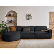 Lisa Design - Spiaggia - links - 5 sitzplätze - aus cordstoff - dunkelgrau