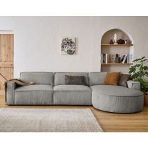Lisa Design - Spiaggia - rechts - 5 sitzplätze - aus cordstoff - hellgrau