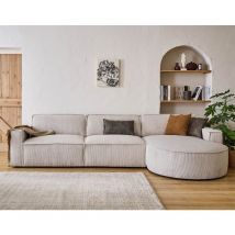 Spiaggia - rechts - 5 sitzplätze - aus cordstoff - beige