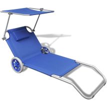 Adriatic - Spiaggina Trolley Con Ruote Sedia Da Spiaggia Con Struttura Pieghevole Tetto Parasole E Cuscino Imbottito