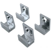 Spiegelhalter Glashalter Breite 16 mm mit Schrauben, Messing verchromt 4 Stück