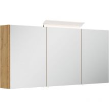 Spiegelschrank 140cm Inkl. Design Led-lampe Und Glasböden Eiche Gold